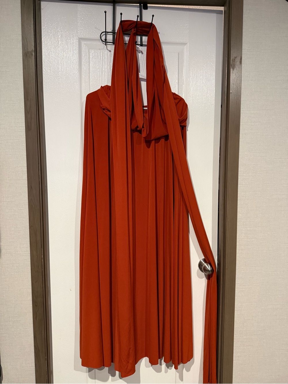 Women’s Convertible Wedding Dress in Rich Rust Red